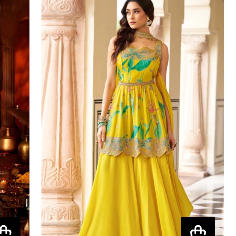 Yellow Floral Indian dress